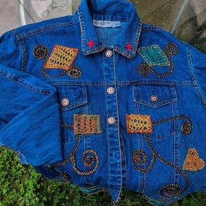 Vintage Denim Jacket with handmade details